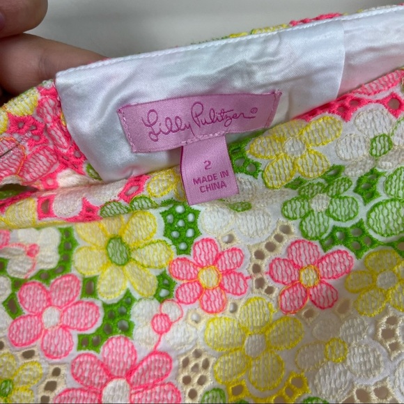LILLY PULITZER FLORAL LACE MINI SKIRT SIZE 2 STYLE 48579W - Picture 10 of 16